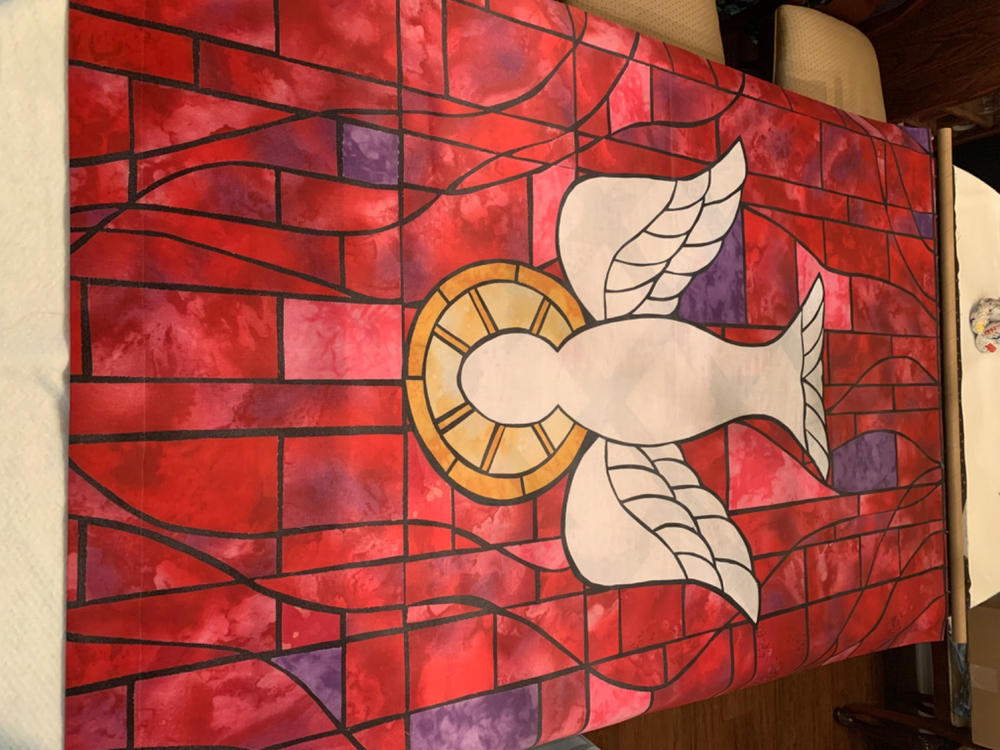 Stained Glass Symbols of Faith Trinity - Customer Photo From Kathy Seal