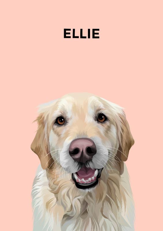 One Pet Custom Portrait - Poster Only - Customer Photo From Liz M.