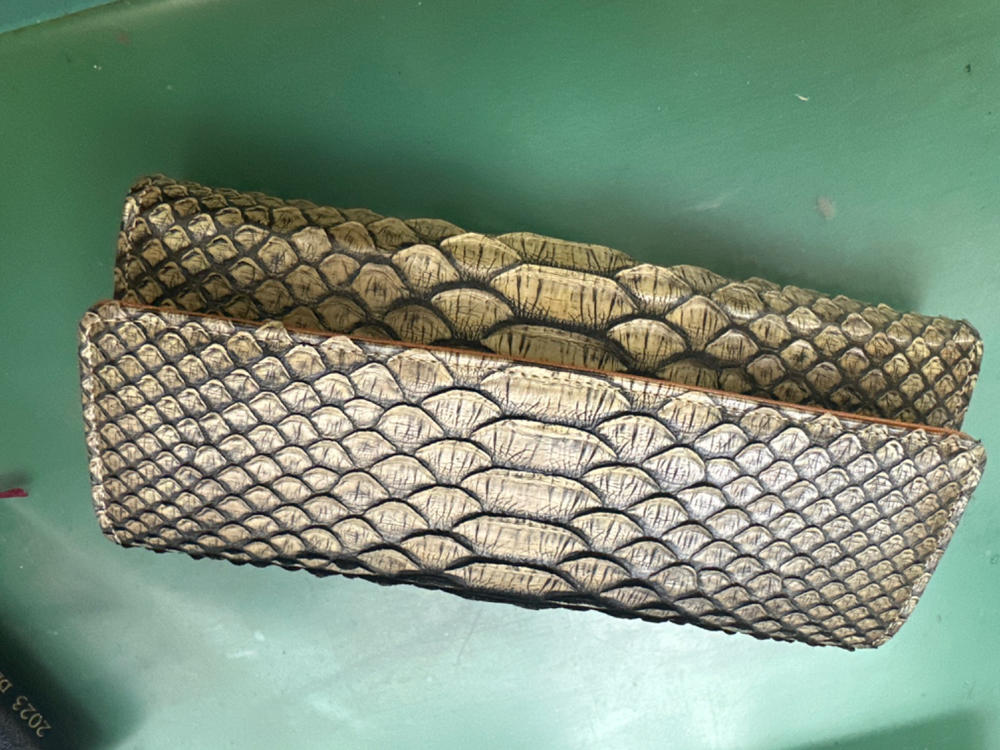 Antique python アンティークパイソン かぶせ型長財布 - Customer Photo From 祥子 原本