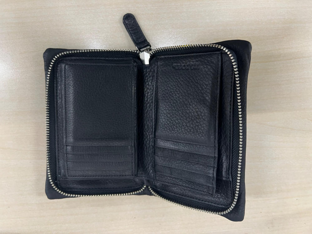 Zilda (ジルダ)上品でしなやかなソフトキップレザーのBox小銭入れ付きラウンドファスナー短財布 Black - Customer Photo From Anonymous