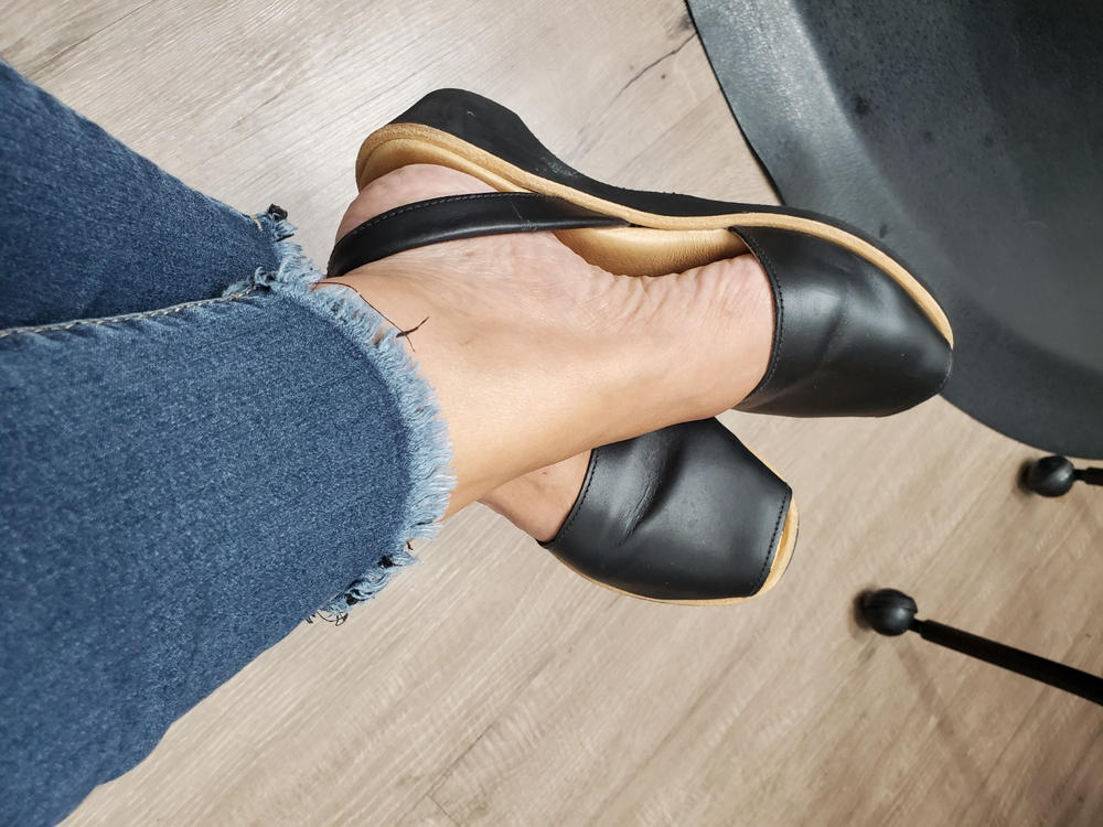 Black midi wedge sandals CLOUD - Customer Photo From Raquel Enriquez