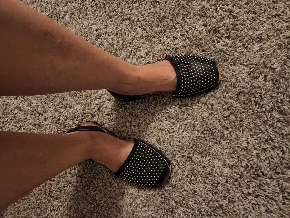 Black studded sandals - Customer Photo From Janet Alegre