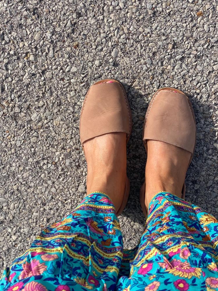 Tan nubuck sandals - Customer Photo From Sarah Portone
