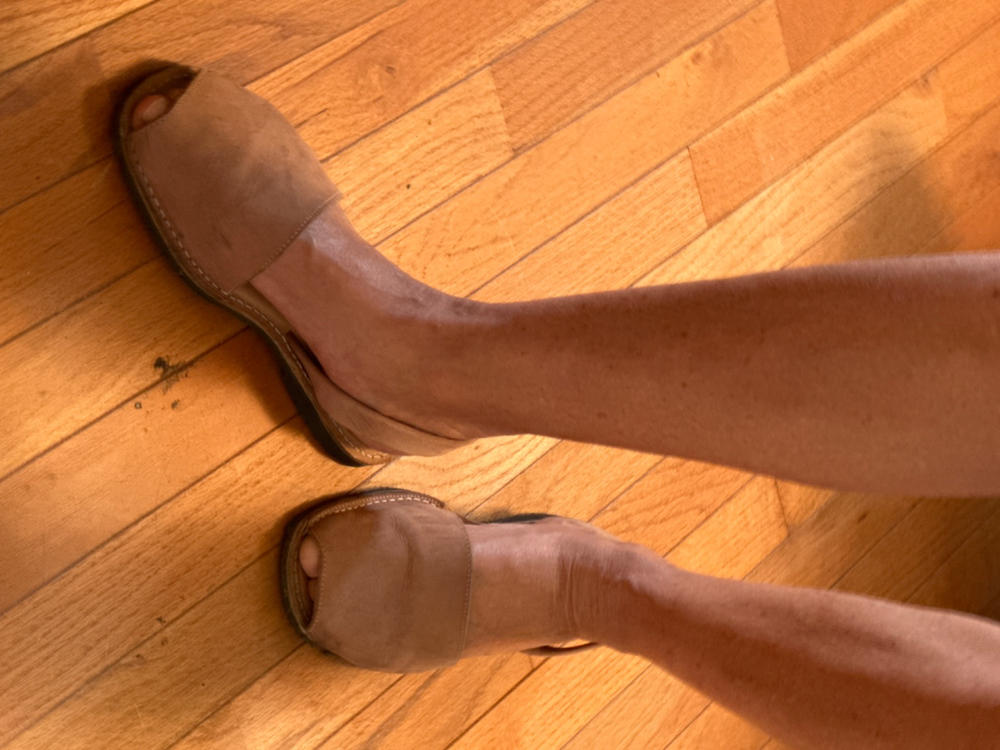Tan nubuck sandals - Customer Photo From Helen B Kelsey