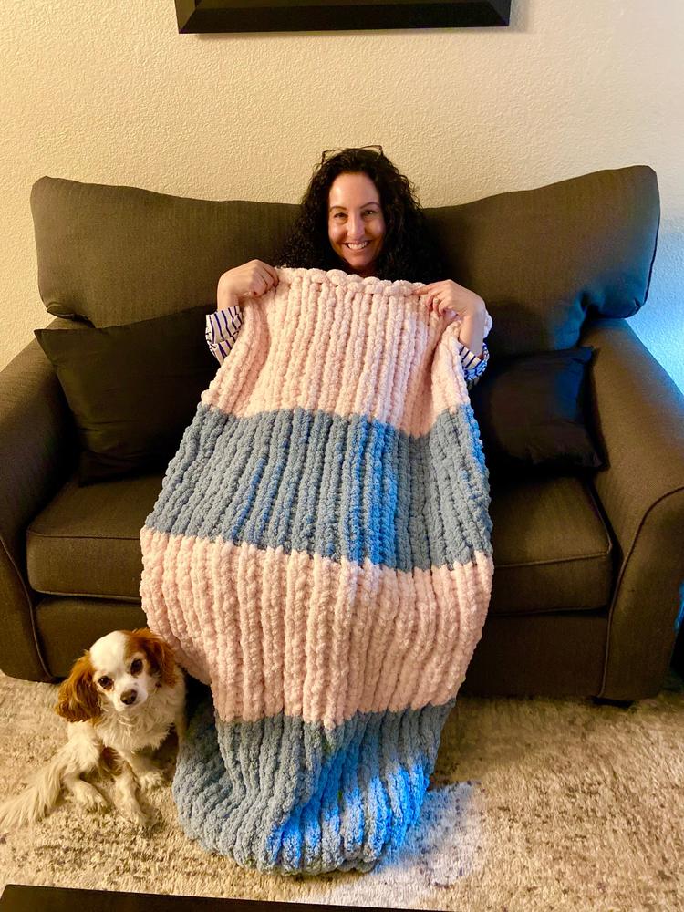 78" - #7 Chunky Blanket Loom™ - 51 Pegs - Over 100 Video Instructions Included - Customer Photo From Heather I