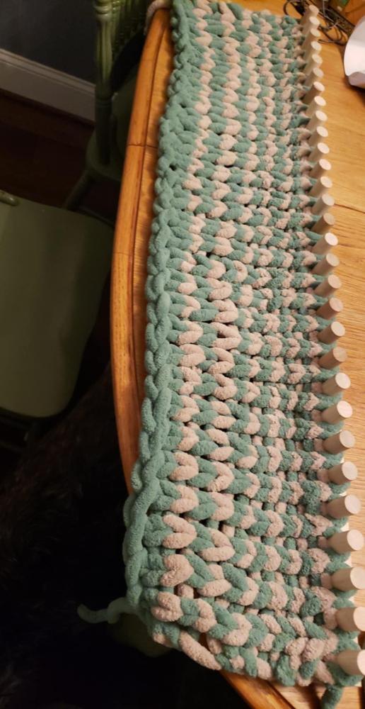 Chunky Blanket Loom - "The Beyond Extreme" The Longest Stock Chunky Blanket Loom - 78" - Customer Photo From Karen