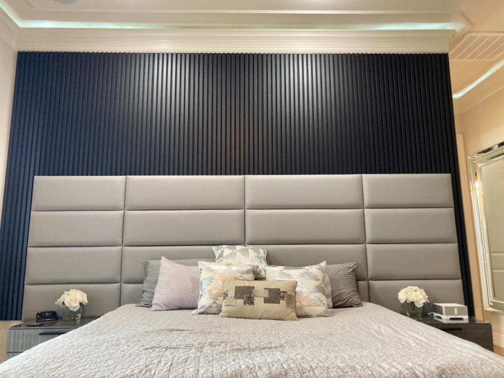 Black Color Acoustic Slat Wall Panels - Customer Photo From Mark R.