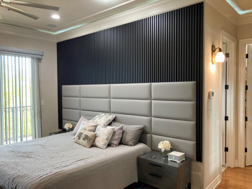 Black Color Acoustic Slat Wall Panels - Customer Photo From Mark R.