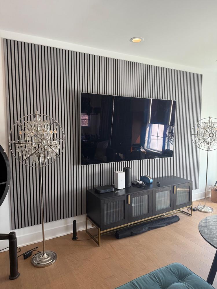 Dusty Gray Color Matte Acoustic Slat Wall Panels | Original Slatpanel® - Customer Photo From Glenn R.