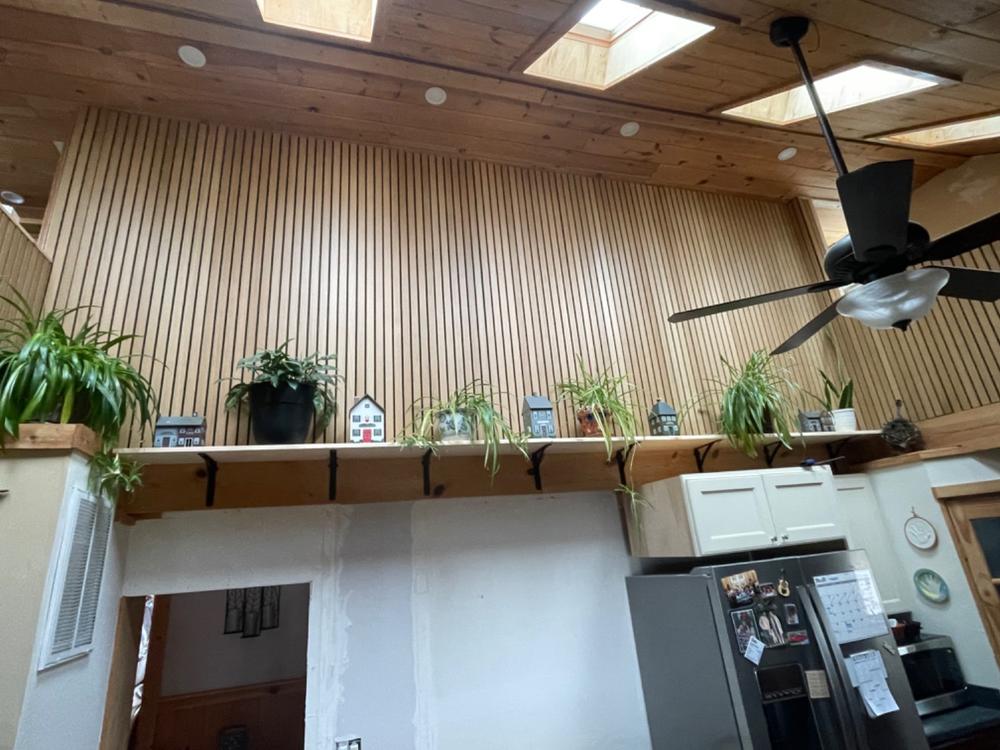 Slatpanel® Luxe American Oak Acoustic Wide Slat Wood Wall Panels - Customer Photo From Ken Duquette