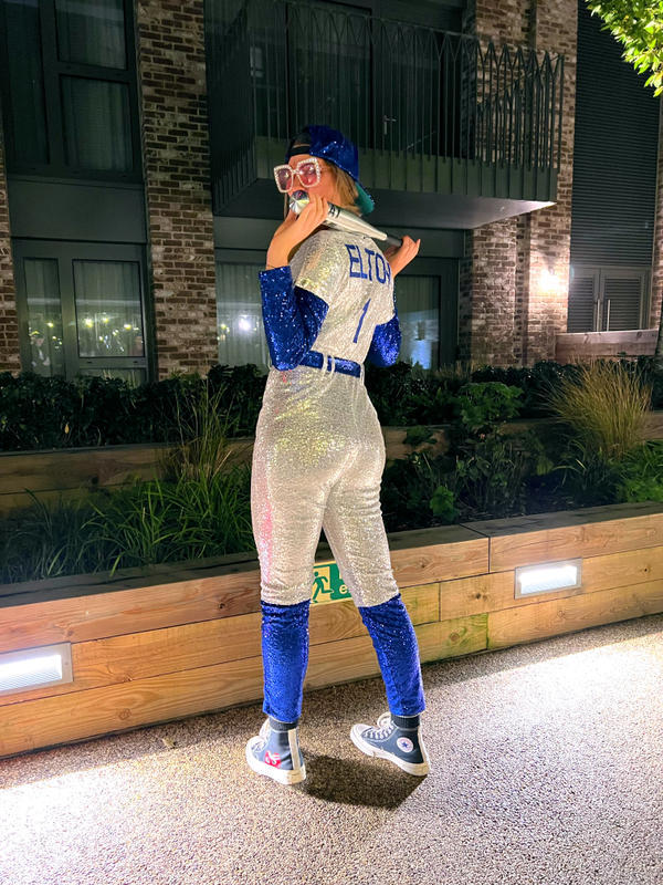 Legitimationsoplysninger mikrofon Modtager Rocketman Elton John Dodgers Baseball Uniform Cosplay Costume Hallowee –  Coshduk