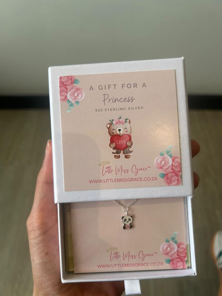 MG187 - Childrens Sterling Silver Dainty Panda Bear Bracelet, For 5 years and up, Adjustable to 14cm, 16cm or 18cm - Customer Photo From Shirley