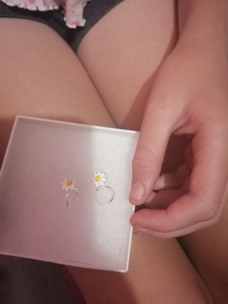 MG293-C27559 - 925 Sterling Silver Flower hoops, 12mm hoops - Customer Photo From Tallyn Morgan Graaff