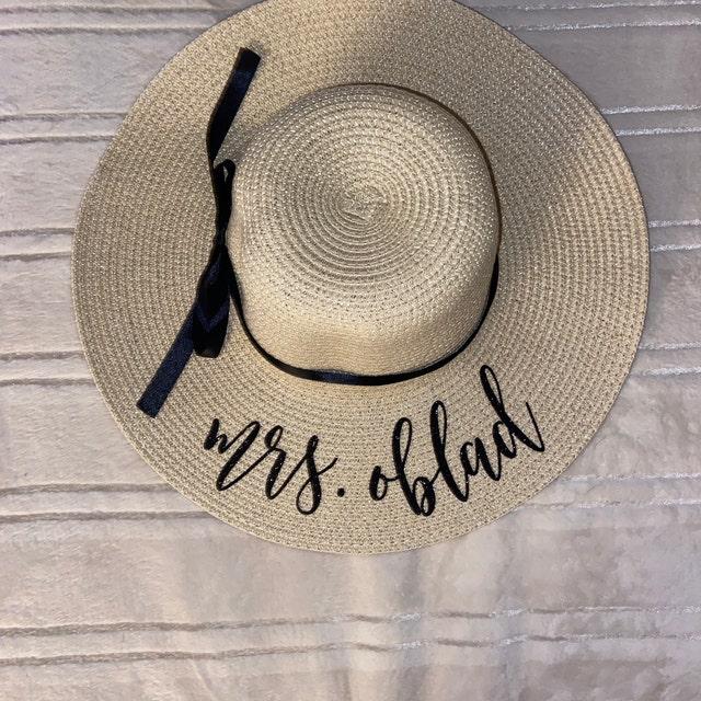 Personalized Mrs. Beach Hat / Floppy Hat - Natural - Customer Photo From Emily