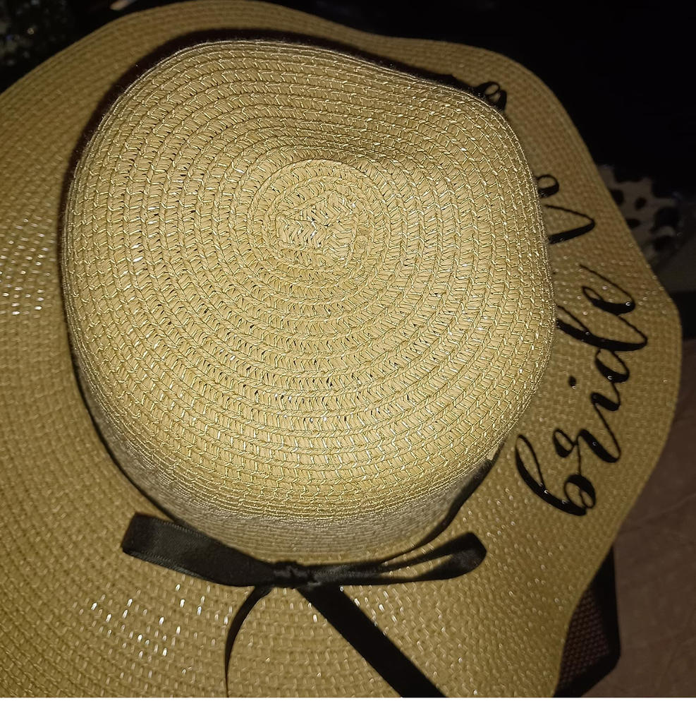 Bride to Be Beach Hat / Floppy Hat - Natural - Customer Photo From Cara M.