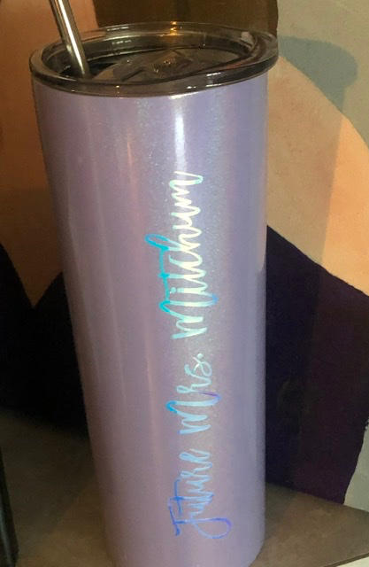 Personalized Stainless Steel Skinny Tumbler with Lid and Straw Madina - The  White Invite