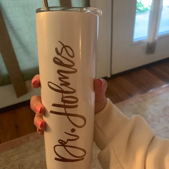 Personalized Glitter Skinny Tumbler with Straw - Customer Photo From EmilyHolmes71208