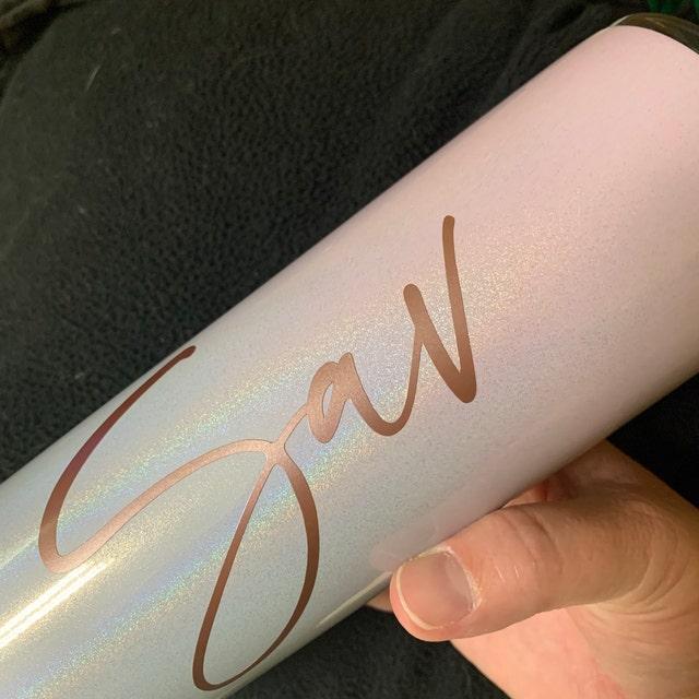 Personalized Skinny Tumbler with Lid and Straw - Customer Photo From Melissa