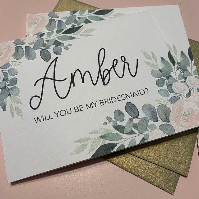 Will you be my Bridesmaid in Floral Design Bridesmaid Proposal Card - Customer Photo From Brynn Hilsenbeck