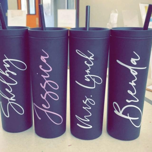 Personalized Acrylic Rubber Tumbler with Lid and Straw - Customer Photo From Robyn