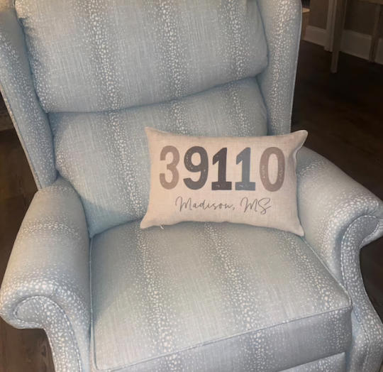 Zip Code Personalized Farmhouse Pillow - Customer Photo From Sandy