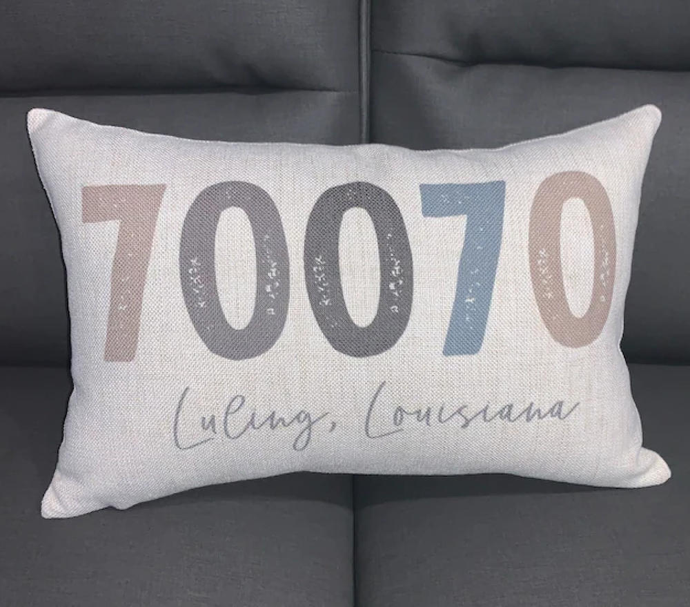 Zip Code Personalized Farmhouse Pillow - Customer Photo From Lorita