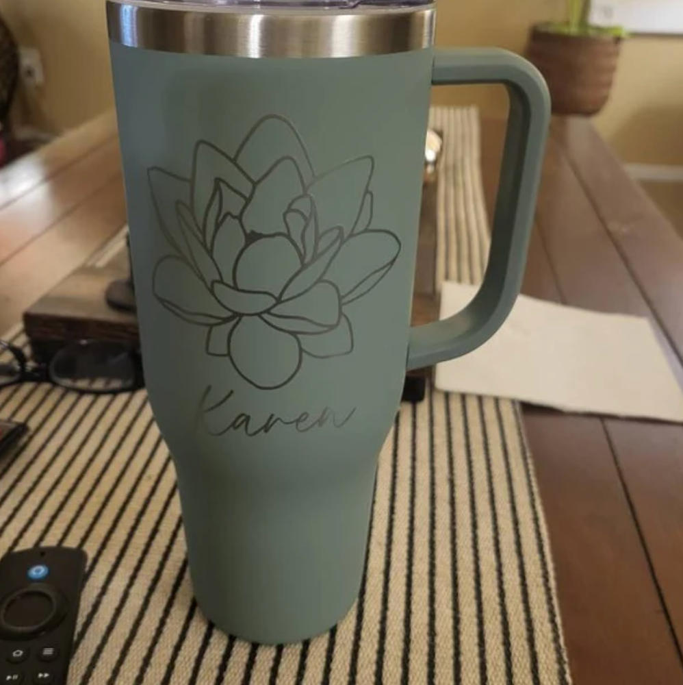 Personalized 40 oz Tumbler with Handle & Straw MAARS Floral Tumbler Christmas Gift for Women Insulated Stainless, Bridesmaid Gift for Mom - Customer Photo From Mickey