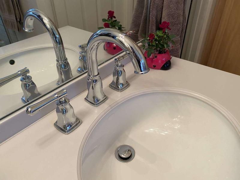 Lulani Aurora Chrome 1.2 GPM Double Handle Widespread Brass Faucet With Drain Assembly - Customer Photo From Isabel Clarke