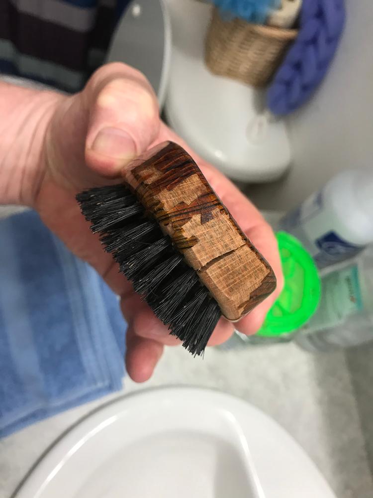 Hydrea London Military Hairbrush, Gloss-Finish Beechwood with Pure Black Boar Bristle - Customer Photo From Ron McCormick