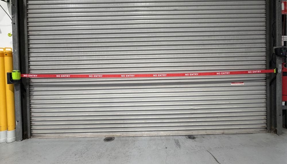 Pilot 5m Belt Barrier - Red with White text "NO ENTRY" - Customer Photo From Derrin Turley