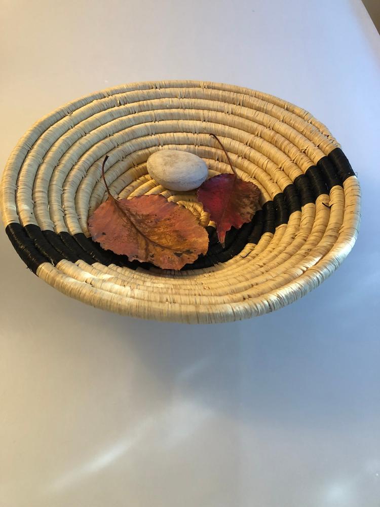 Modern Minimalist Woven Bowl - 10" Stripe - Customer Photo From Carrie A
