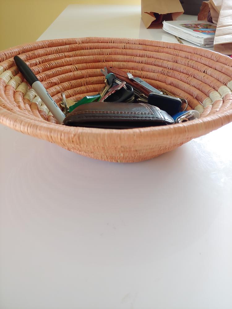 Pastel Woven Bowl - 12" Stripe - Customer Photo From EPink