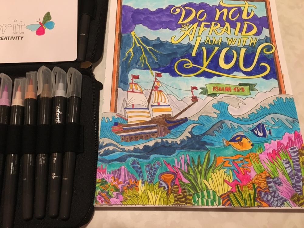 Using Watercolor Brush Pens on ColorIt Adult Coloring Book Pages: How Do  They Hold Up? 