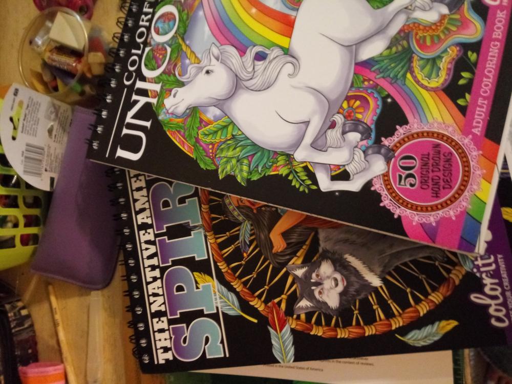 Colorful Unicorns Adult Coloring Book Illustrated By Terbit Basuki - Customer Photo From Tonia W.