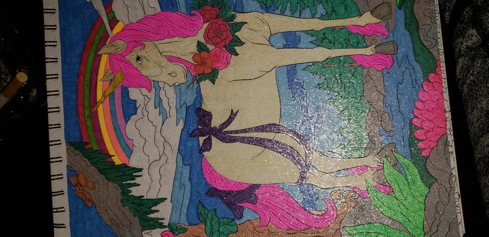 Colorful Unicorns Adult Coloring Book Illustrated By Terbit Basuki - Customer Photo From Jenny D.