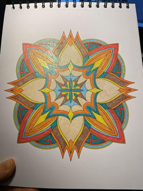 Mandalas To Color Volume 1 Illustrated by Terbit Basuki - Customer Photo From Stephanie Ross