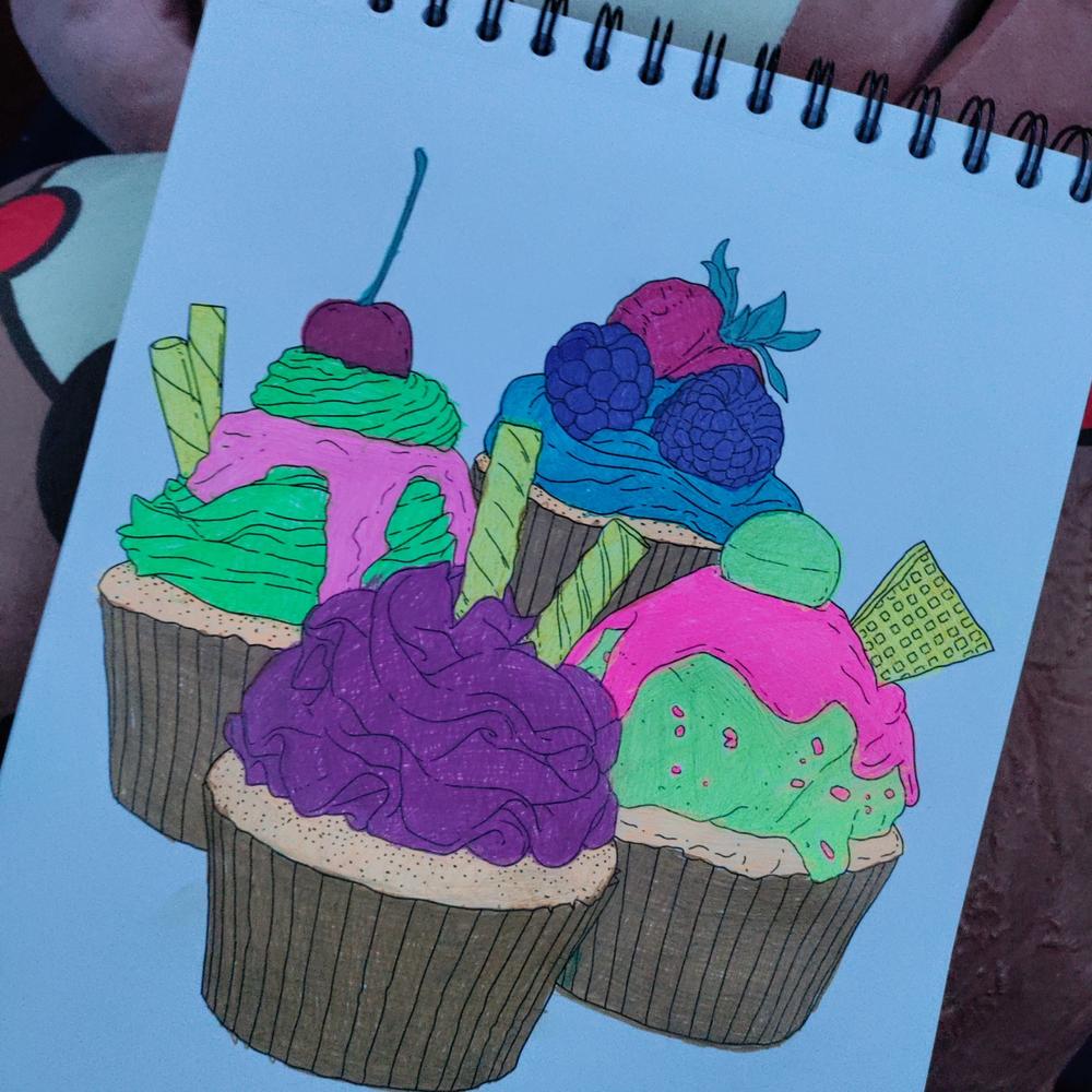 Delightful Desserts and Sweet Treats Coloring Book by Jackielou Pareja and Patrick Bucoy - Customer Photo From Maricela Aguirre