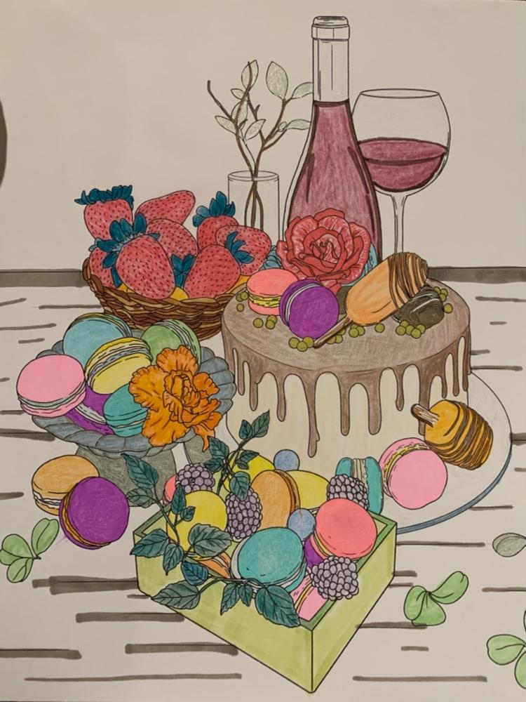 Delightful Desserts and Sweet Treats Coloring Book by Jackielou Pareja and Patrick Bucoy - Customer Photo From Kristen Roberts