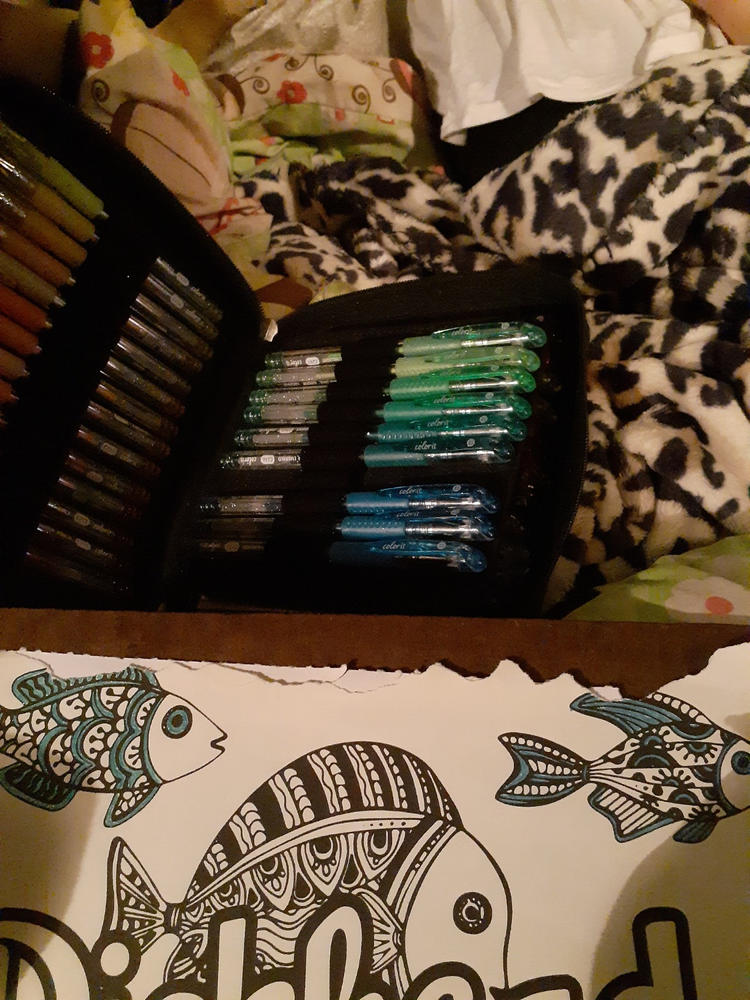 48 Colored Gel Pen Set, 48 Ink Refills, Travel Case & Gift Box - Customer Photo From caroline smith
