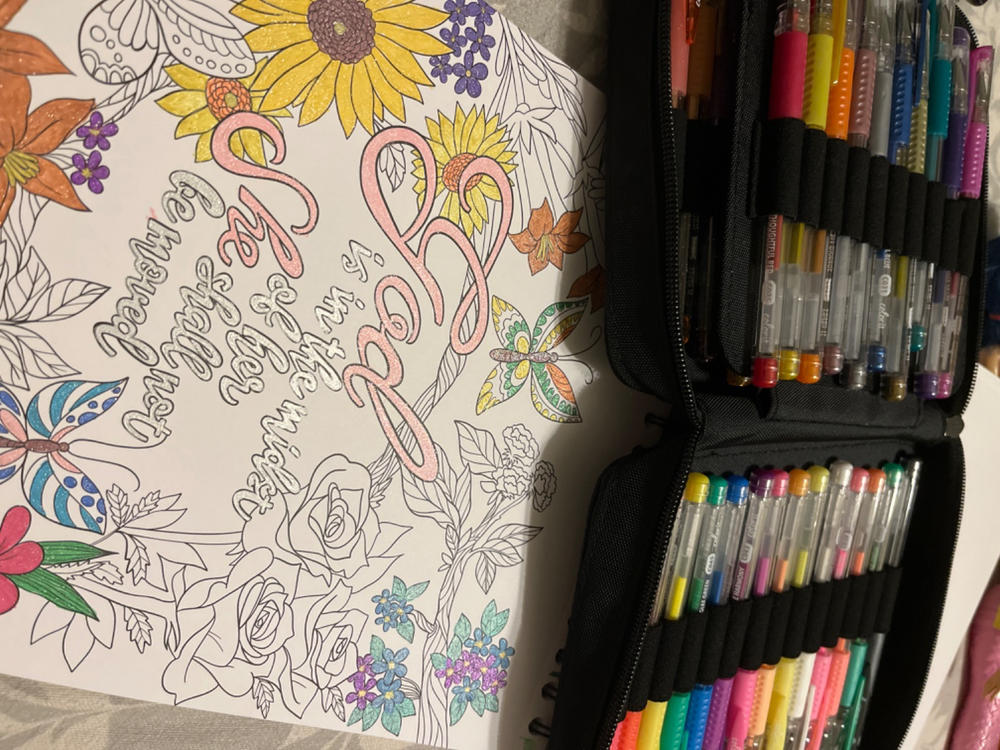 48 Colored Gel Pen Set, 48 Ink Refills, Travel Case & Gift Box - Customer Photo From Sarah Guthrie