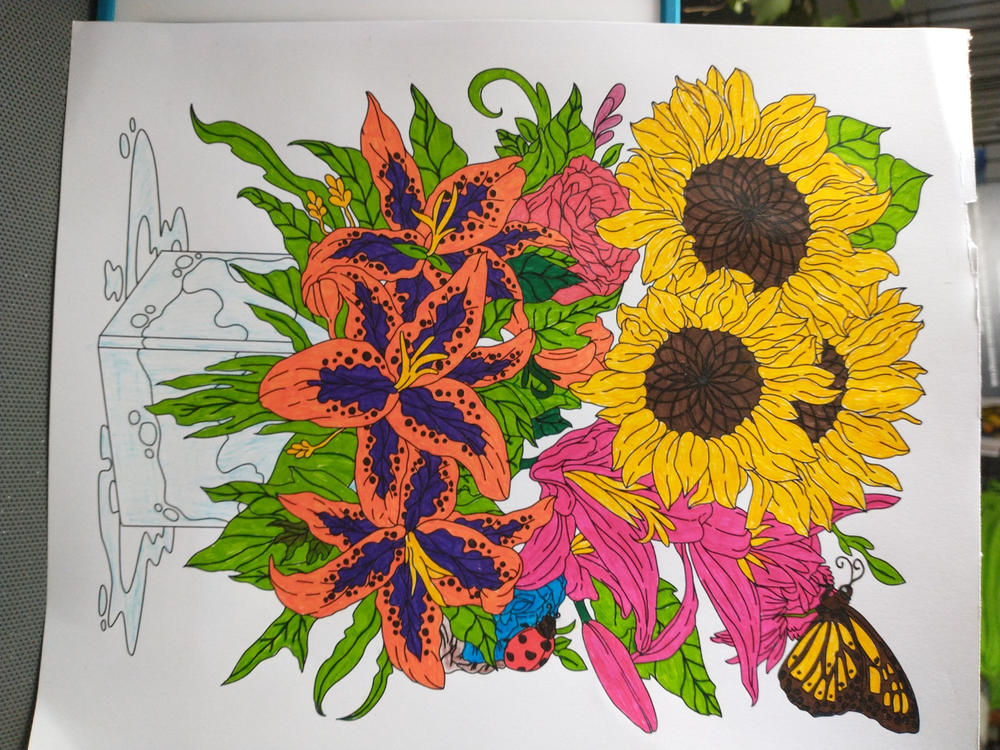 Colorful Flowers Volume II Coloring Book for Adults by Jackielou Pareja - Customer Photo From Linda Helmbrecht