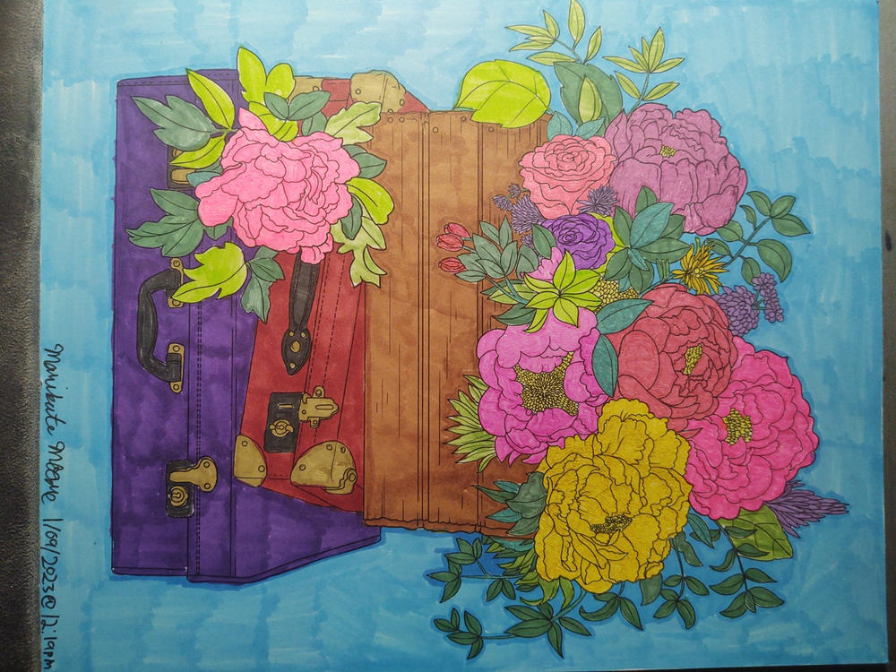 Colorful Flowers Volume 2 Coloring Book for Adults by Jackielou Pareja - Customer Photo From Marikate Moore