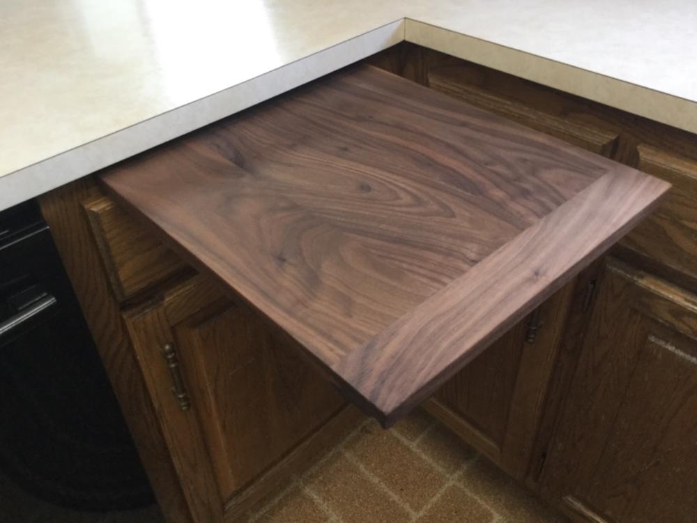 Custom Walnut Pull Out Cutting Board Cuttingboard Custom Walnut Pull Out Cutting Board