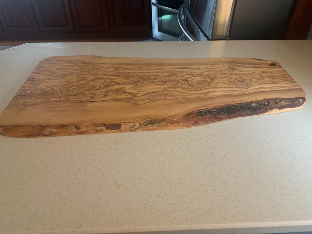 Large Live Edge Italian Olive Wood Charcuterie / Cutting Board