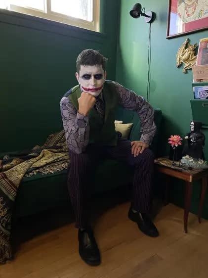 DC The Dark Knight: Le Chevalier noir Joker Chemise+Gilet Cosplay Costume - Customer Photo From Tristan