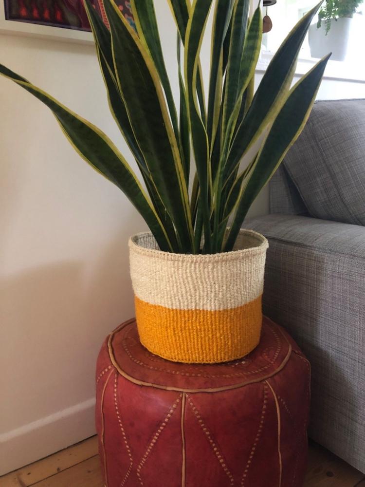 RUKIA: Orange Colour Block Woven Basket - Customer Photo From Anonymous