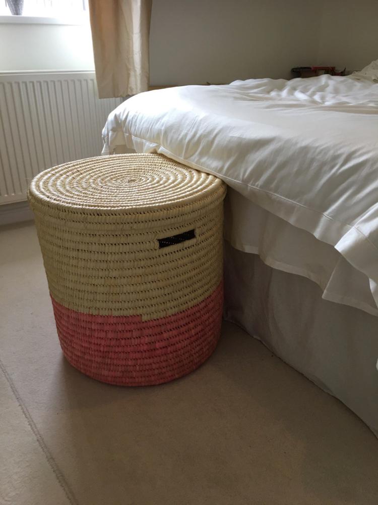 HAPA: Dusky Pink Colour Block Lidded Laundry Basket - Customer Photo From Theresa Coll