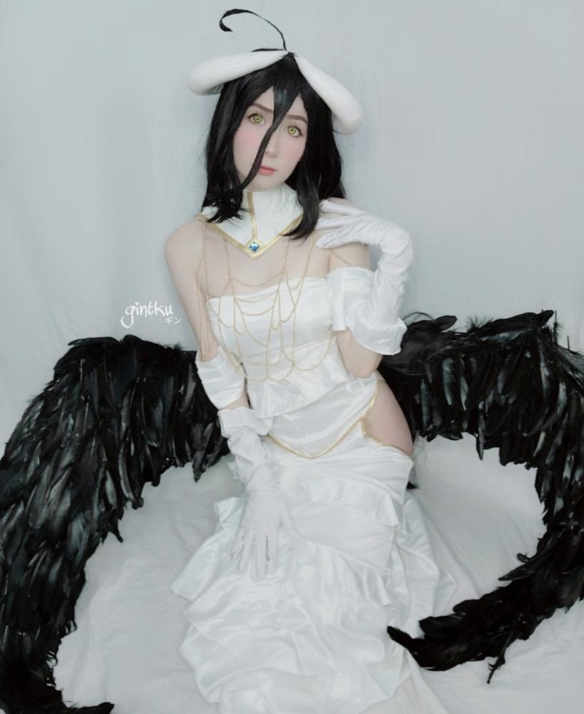 UWOWO Anime Overlord Albedo Cosplay Plus Size White Dress Costume - Customer Photo From gintku 