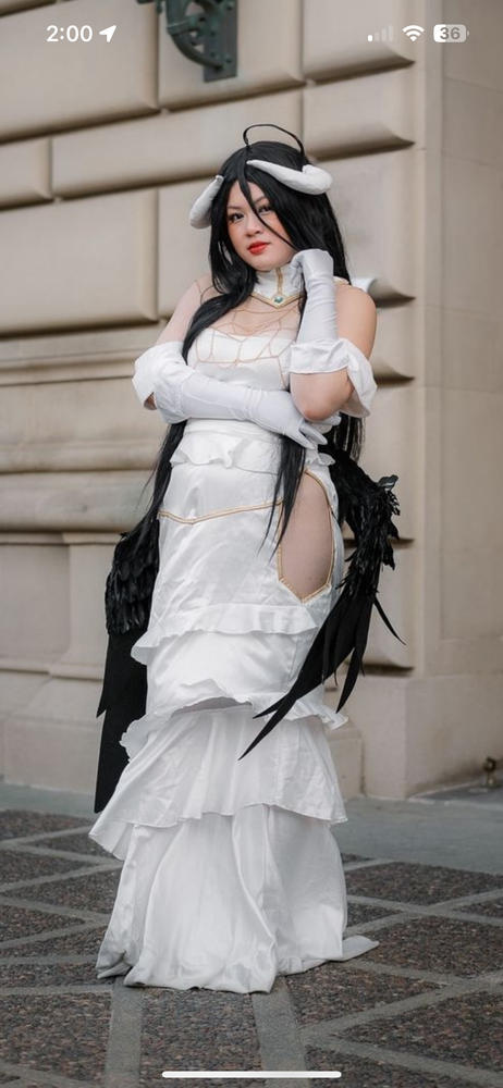 UWOWO Anime Overlord Albedo Cosplay Plus Size White Dress Costume - Customer Photo From Anne