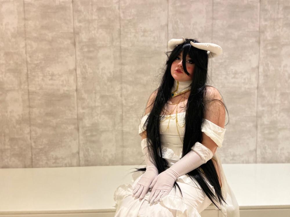 UWOWO Anime Overlord Albedo Cosplay Plus Size White Dress Costume - Customer Photo From Kai F.
